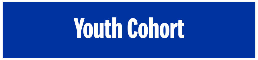 "Youth Cohort" in white on a blue background